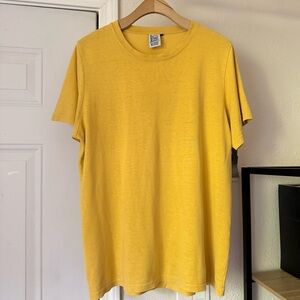 BUDDY yellow hemp organic cotton crew neck soft short sleeve tee t-shirt